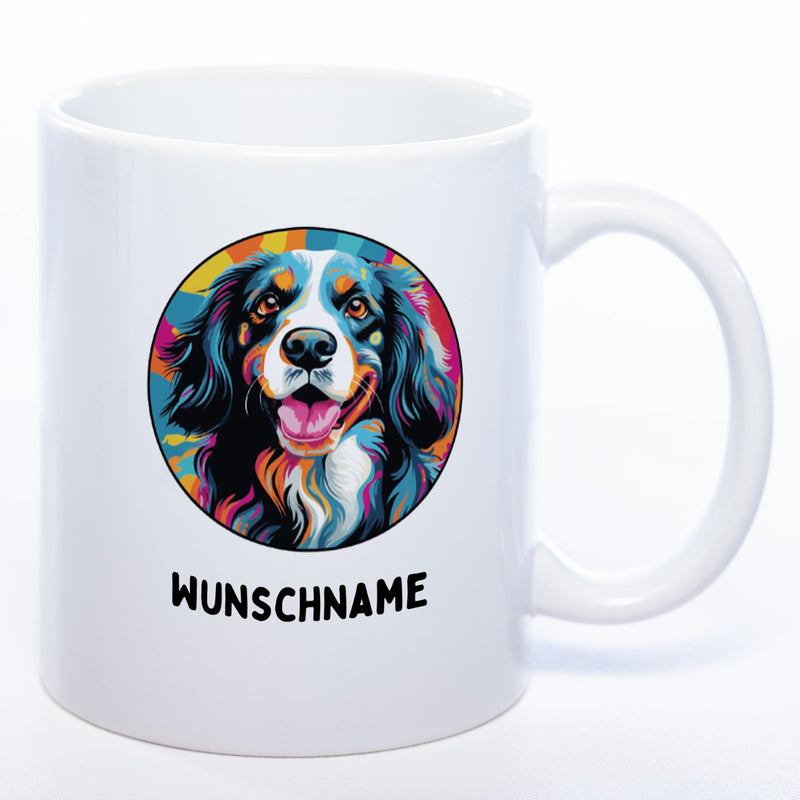 Mug Art Tasse mit Epagneul Breton Motiv 2 wahlweise mit NAME - Kaffeetasse StickyWorld Exclusive