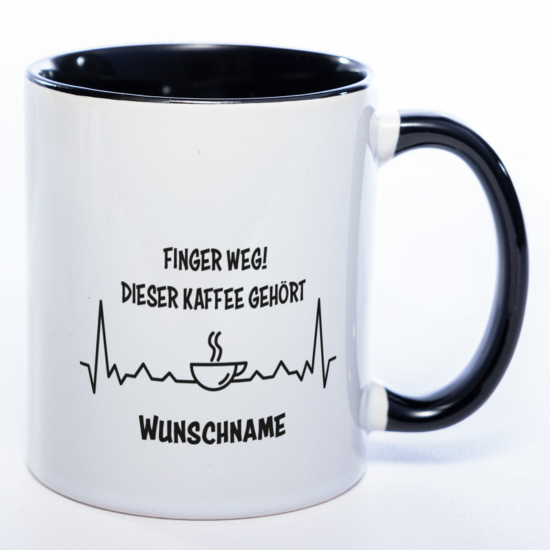 Spülmaschinenfeste Tasse mit Spruch "Finger weg! Dieser Kaffee gehört..." - Tolle Geschenkidee
