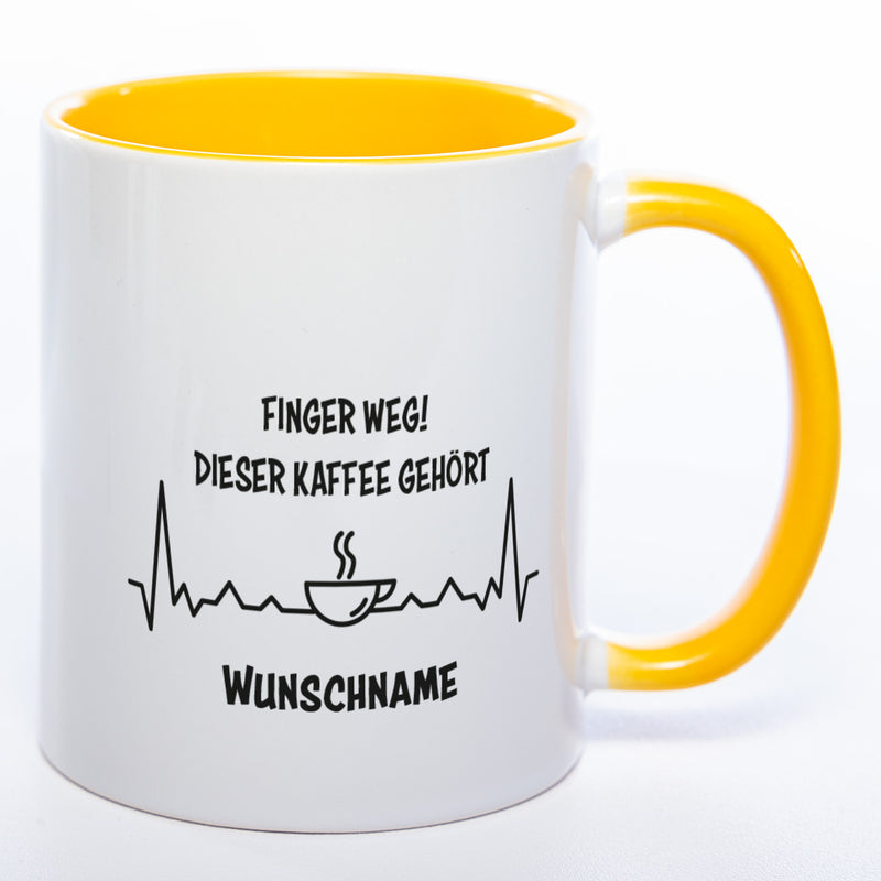 Spülmaschinenfeste Tasse mit Spruch "Finger weg! Dieser Kaffee gehört..." - Tolle Geschenkidee