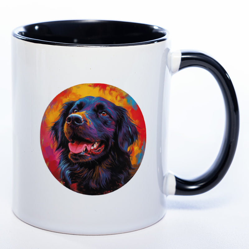 Mug Art Tasse mit Flat coated Retriever & wahlweise mit NAMEN  - Kaffeetasse StickyWorld Exclusive