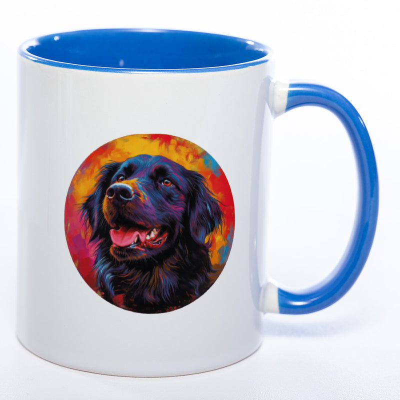 Mug Art Tasse mit Flat coated Retriever & wahlweise mit NAMEN  - Kaffeetasse StickyWorld Exclusive