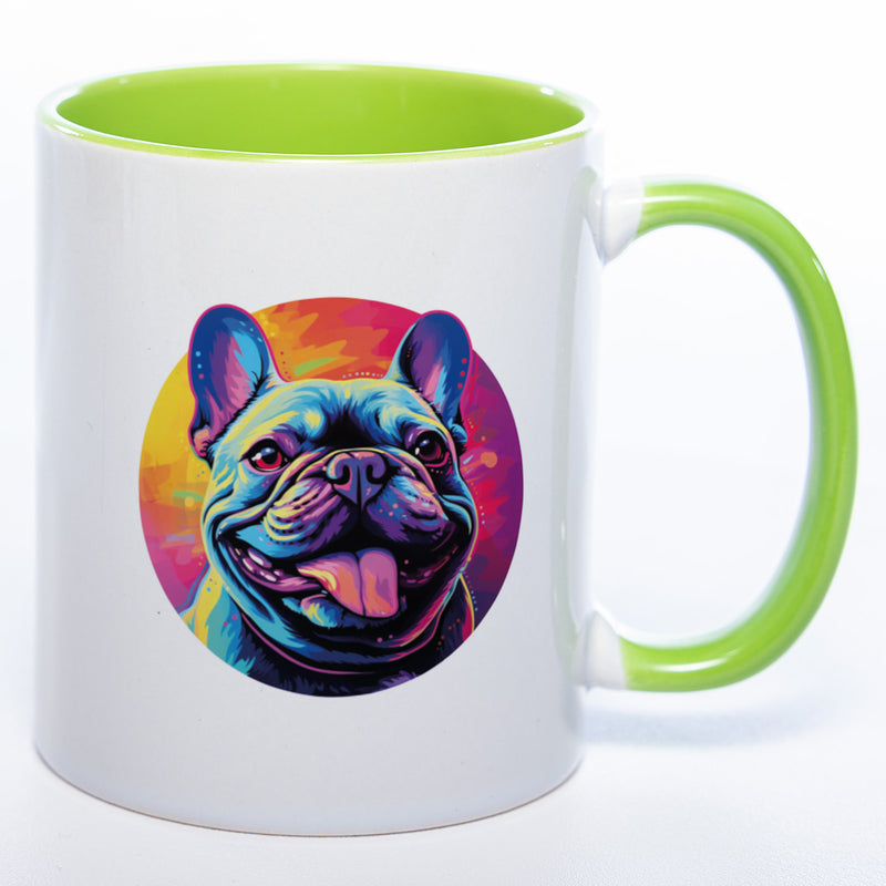Mug Art Tasse mit Französische Bulldogge Motiv & wahlweise mit NAMEN  - Kaffeetasse StickyWorld Exclusive