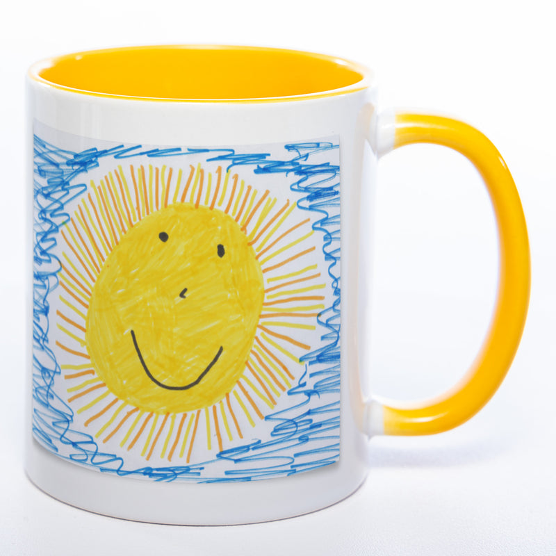 Kinder-Gemälde-Tasse mit Foto + Name (HD Druck) spülmaschinenfest | Jetzt selbst gestalten!