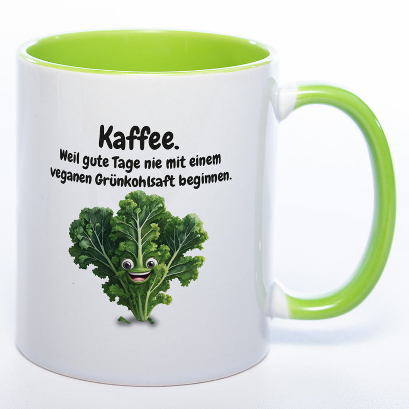 Kaffee - nie Grünkohlsaft  Tasse - lustige Kaffeetasse - spülmaschinenfest