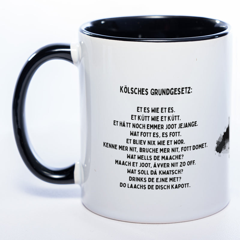 Motiv-Tasse Skyline KÖLN mit kölschem Grundgesetz spülmaschinenfest