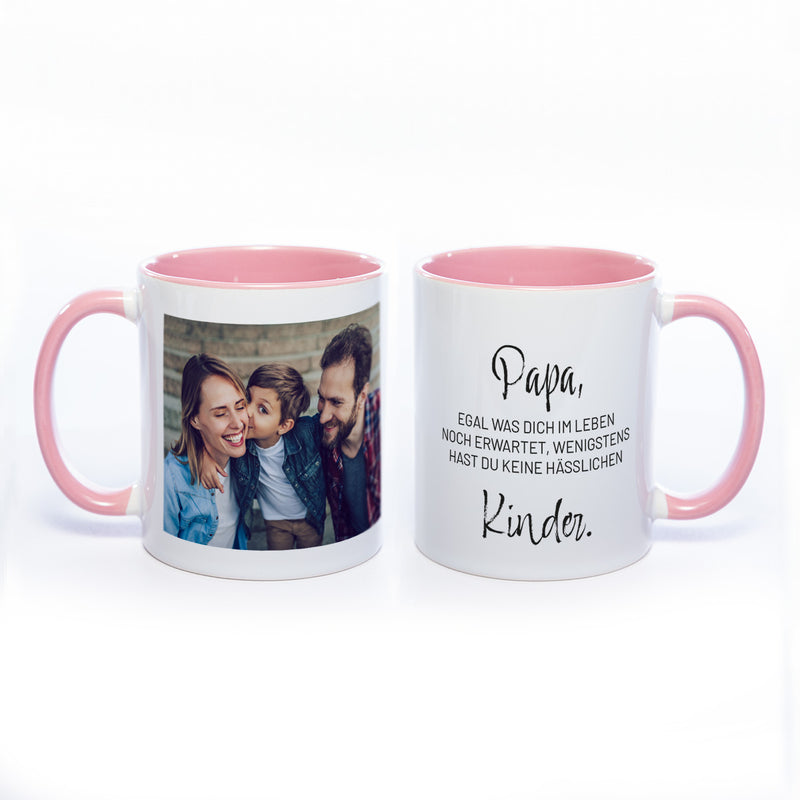 Spülmaschinenfeste Tasse "Papa" mit Foto (HD Druck) | Jetzt selbst gestalten!
