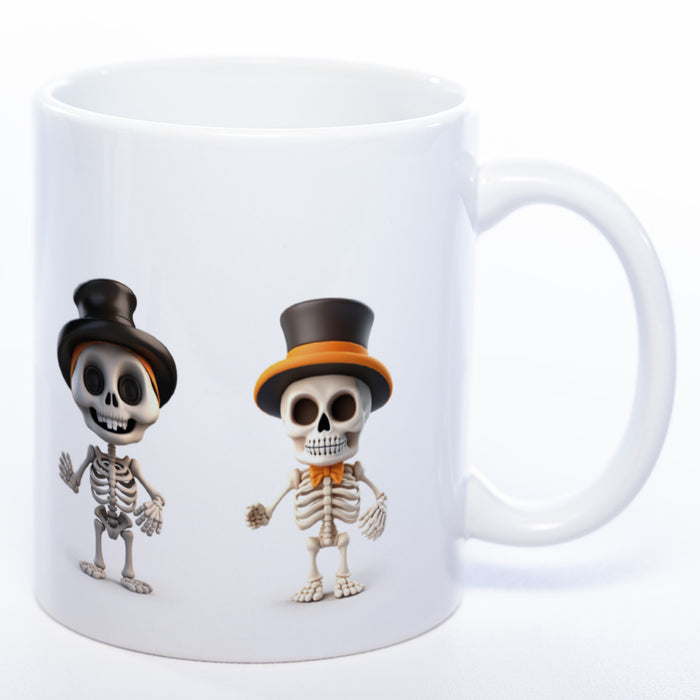 Tasse mit süßen Skelettons - exclusive Kaffeetasse - spülmaschinenfest