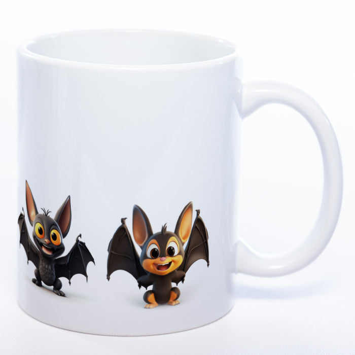Motiv-Tasse mit süßen Fledermäusen - exclusive Kaffeetasse spülmaschinenfest