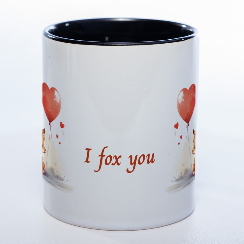 Spülmaschinenfeste Motiv-Tasse mit Spruch "I fox you" - süße Kaffeetasse in vielen Farben