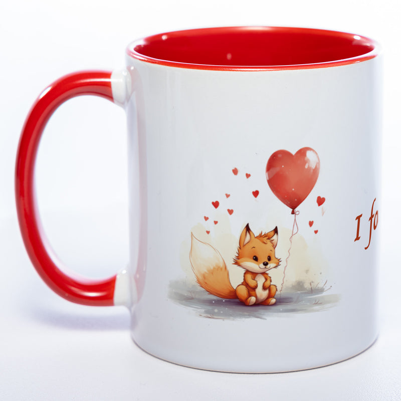 Spülmaschinenfeste Motiv-Tasse mit Spruch "I fox you" - süße Kaffeetasse in vielen Farben