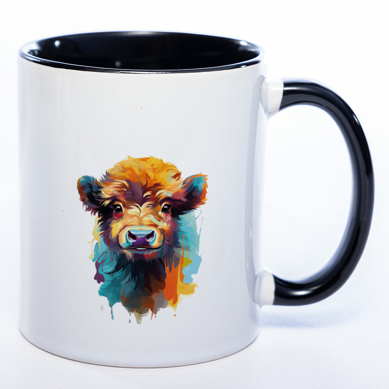 Mug Art Tasse mit Kuh Motiv  & wahlweise mit NAME - spülmaschinenfest