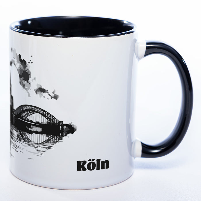 Motiv-Tasse Skyline KÖLN - mit Schriftzug KÖLN spülmaschinenfest