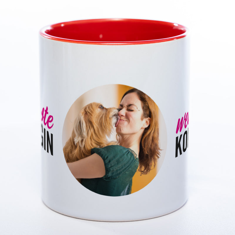 Spülmaschinenfeste Tasse "Weltbeste Kollegin" mit Foto (HD Druck) | Jetzt selbst gestalten!