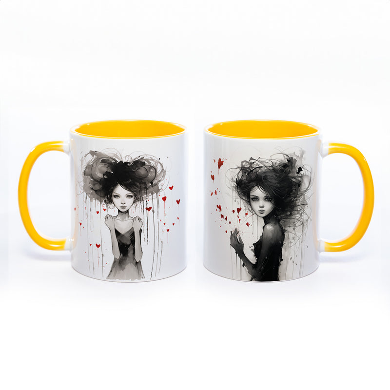 Mug Art Tasse mit Mädchen - Kaffeetasse spülmaschinenfest