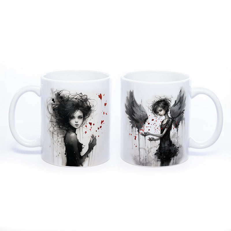 Mug Art Tasse mit Mädchen Motiv 2 - Kaffeetasse spülmaschinenfest