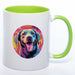 Tasse  auf Wunsch mit Name Labradormotiv grün