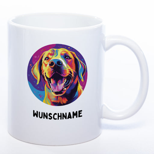 Tasse  mit Name Labrador weiß