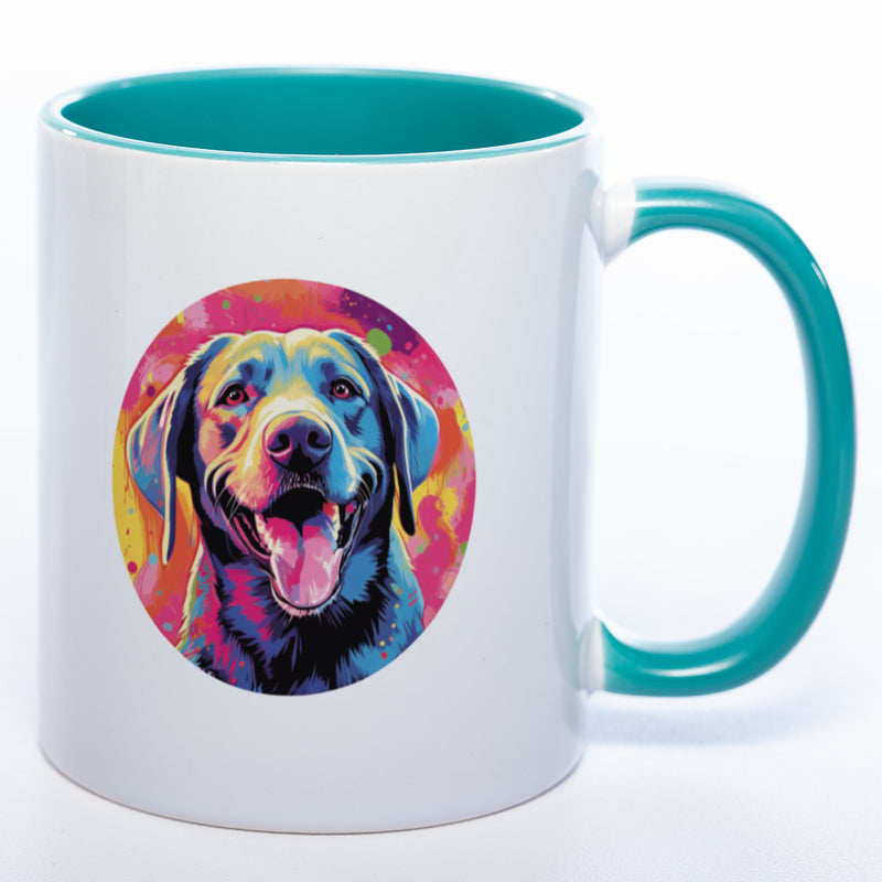 Tasse  auf Wunsch mit Name Labradormotiv petrol