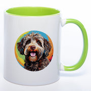 Tasse auf Wunsch mit Namen und  Lagotto Romagnolo-Motiv  grün