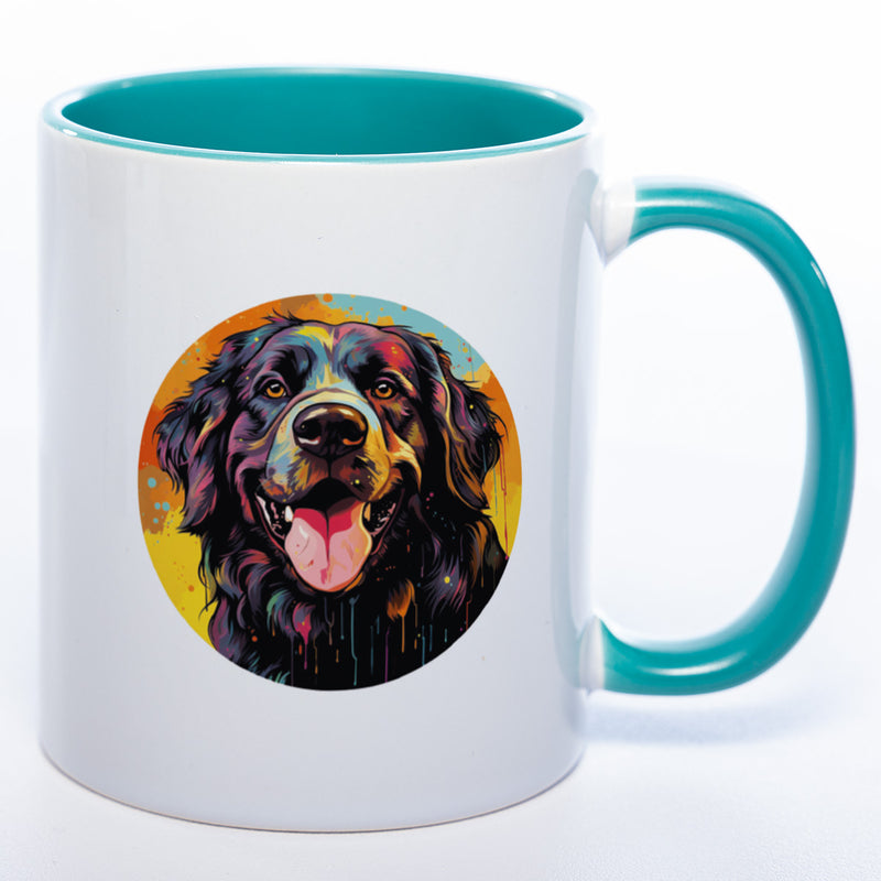 Tasse auf Wunsch mit Namen und Landseer petrol