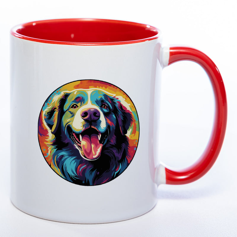 Tasse auf mit Namen und Landseer-Motiv 4 rot