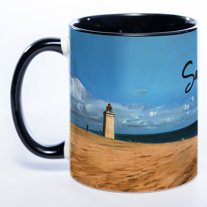 Tasse mit Leuchtturm Rubjerg Knude und Deinem Namen - Tolle Geschenkidee - spülmaschinenfest