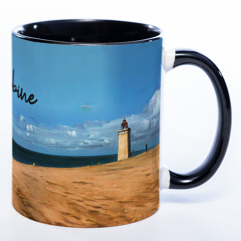 Tasse mit Leuchtturm Rubjerg Knude und Deinem Namen - Tolle Geschenkidee - spülmaschinenfest