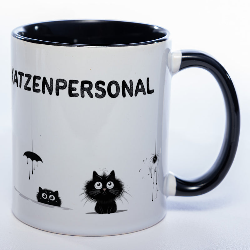 Trinknapf für Katzenpersonal - spülmaschinenfeste Motiv-Tasse  - süße Kaffeetasse in vielen Farben