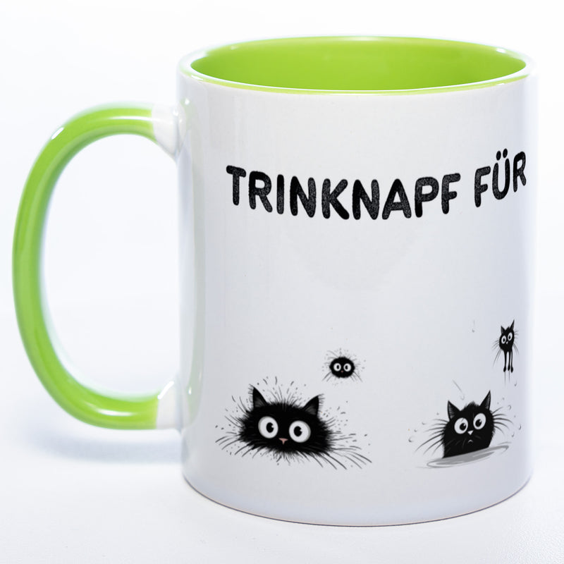 Trinknapf für Katzenpersonal - spülmaschinenfeste Motiv-Tasse  - süße Kaffeetasse in vielen Farben