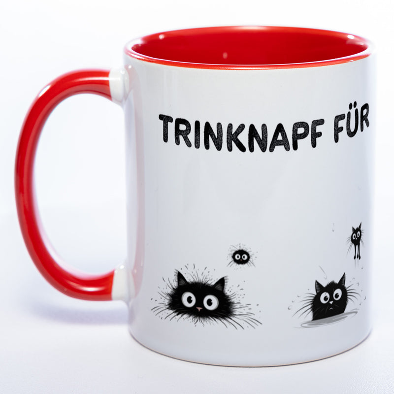 Trinknapf für Katzenpersonal - spülmaschinenfeste Motiv-Tasse  - süße Kaffeetasse in vielen Farben