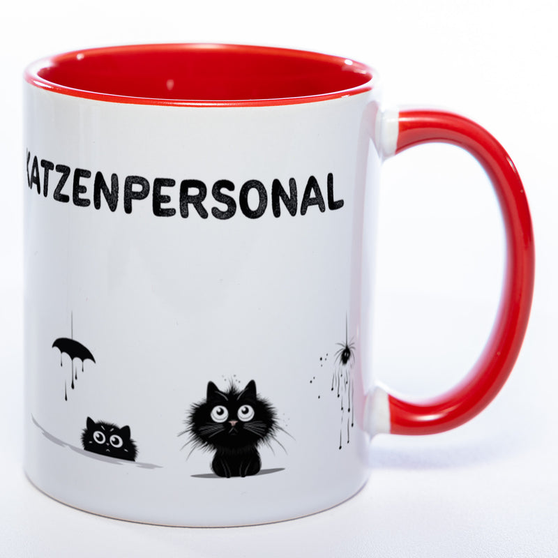 Trinknapf für Katzenpersonal - spülmaschinenfeste Motiv-Tasse  - süße Kaffeetasse in vielen Farben