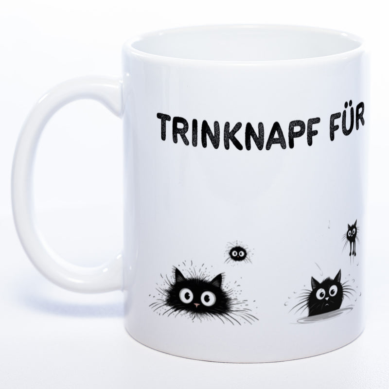 Trinknapf für Katzenpersonal - spülmaschinenfeste Motiv-Tasse  - süße Kaffeetasse in vielen Farben