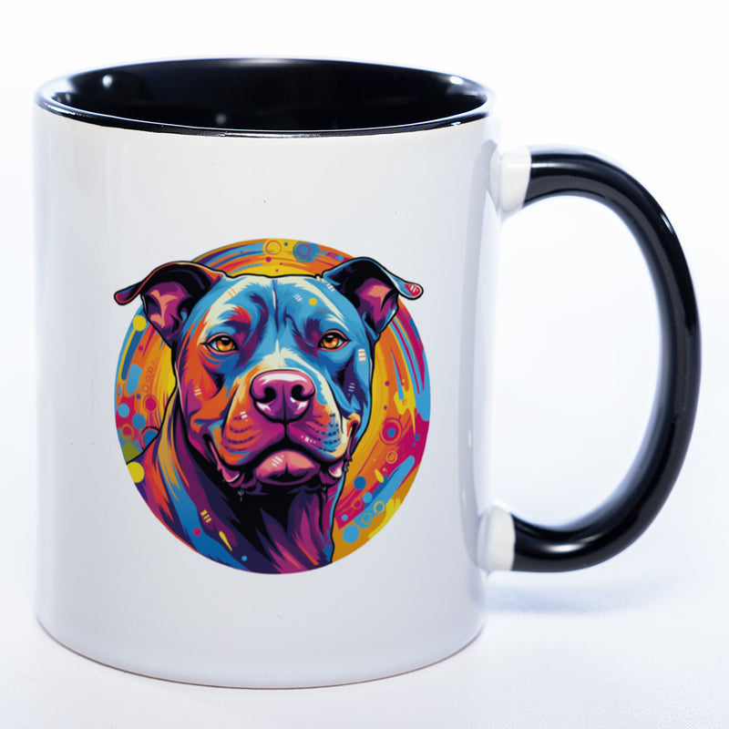 Mug Art Tasse mit Pitbull wahlweise mit NAME - Kaffeetasse StickyWorld Exclusive