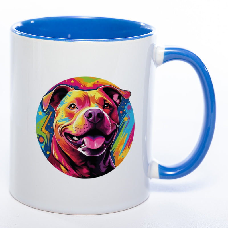 Mug Art Tasse mit Pitbull Motiv 3 wahlweise mit NAME- Kaffeetasse StickyWorld Exclusive