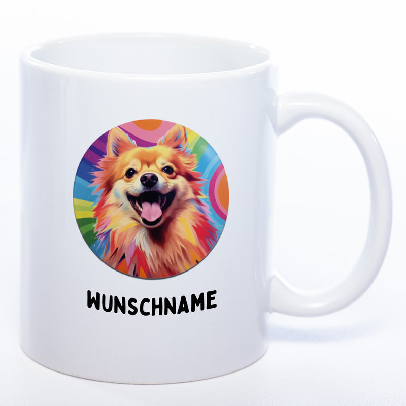 Mug Art Tasse mit Pomeranian Zwergspitz Motiv 2 & wahlweise mit NAME - Kaffeetasse StickyWorld Exclusive