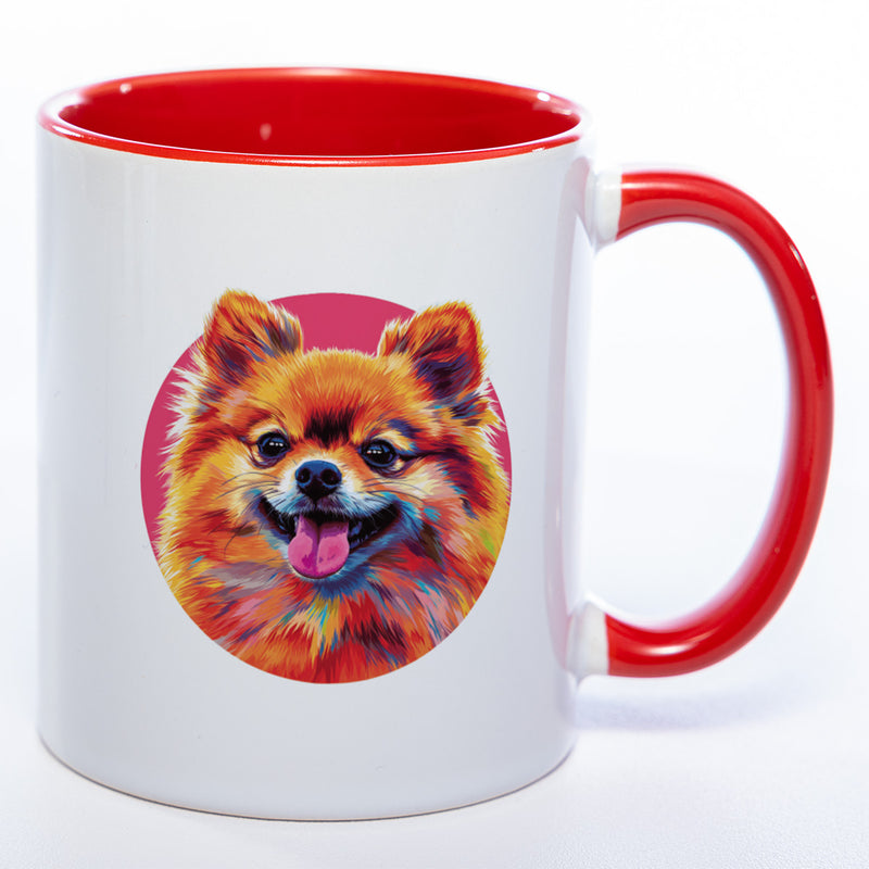 Mug Art Tasse mit Pomeranian Zwergspitz Motiv 3 & wahlweise mit NAME - Kaffeetasse StickyWorld Exclusive
