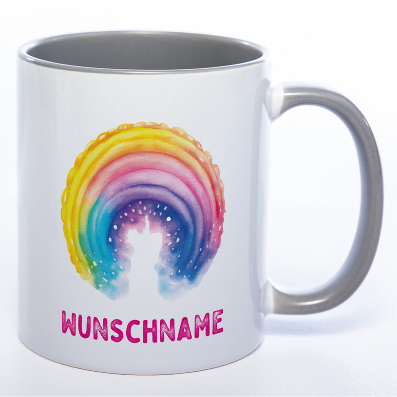Mug Art Tasse Regenbogen mit Wunschname  - Kaffeetasse StickyWorld Exclusive