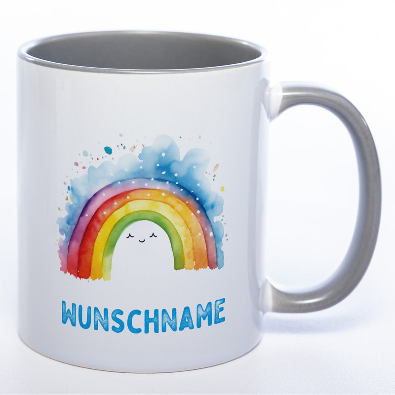 Mug Art Tasse Regenbogen Motiv 2 mit Wunschname  - Kaffeetasse StickyWorld Exclusive