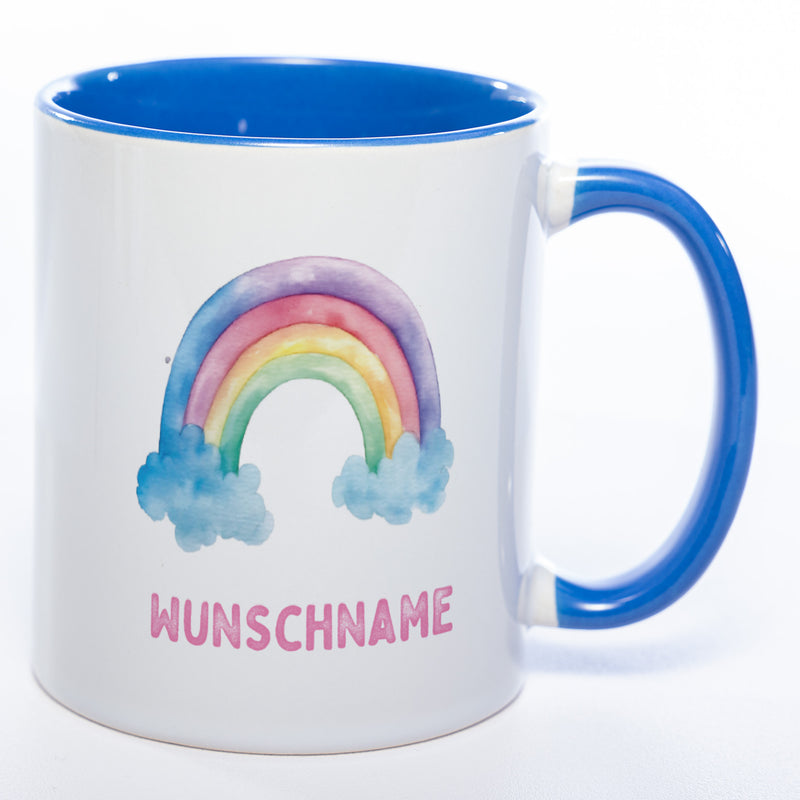 Mug Art Tasse Regenbogen Motiv 3 mit Wunschname  - Kaffeetasse StickyWorld Exclusive