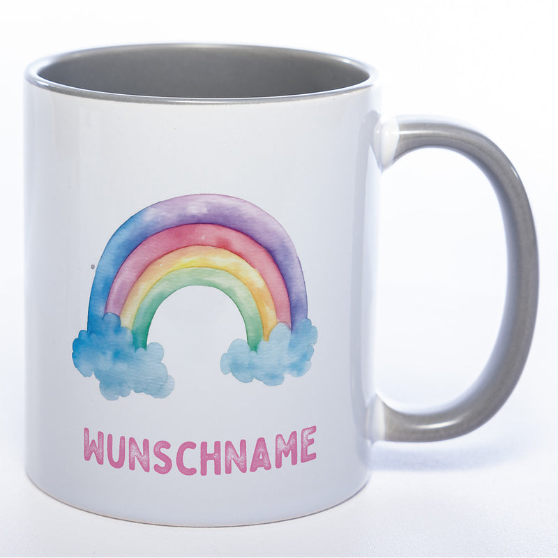 Mug Art Tasse Regenbogen Motiv 3 mit Wunschname  - Kaffeetasse StickyWorld Exclusive
