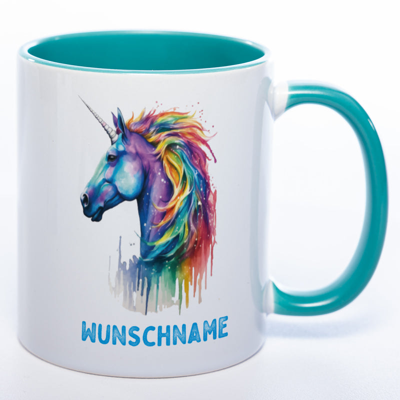Mug Art Tasse Einhorn mit Wunschname - Kaffeetasse StickyWorld Exclusive