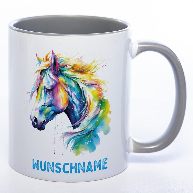 Mug Art Tasse Pferd mit Wunschname - Kaffeetasse StickyWorld Exclusive