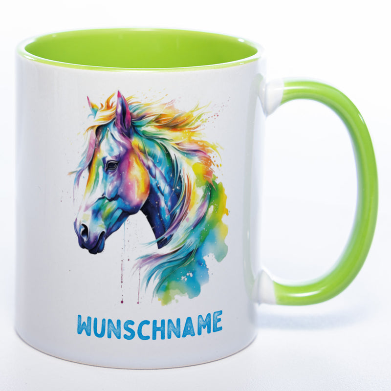 Mug Art Tasse Pferd mit Wunschname - Kaffeetasse StickyWorld Exclusive