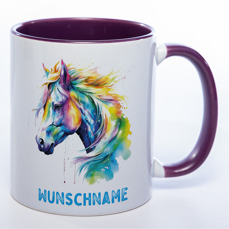 Mug Art Tasse Pferd mit Wunschname - Kaffeetasse StickyWorld Exclusive