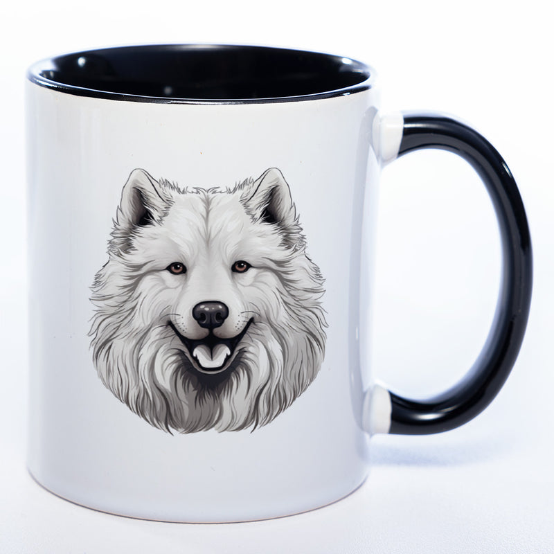 Hundetasse Samoyede 1 mit Wunschname in schwarz
