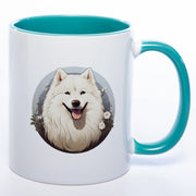 Hundetasse Samoyede mit Wunschname petrol