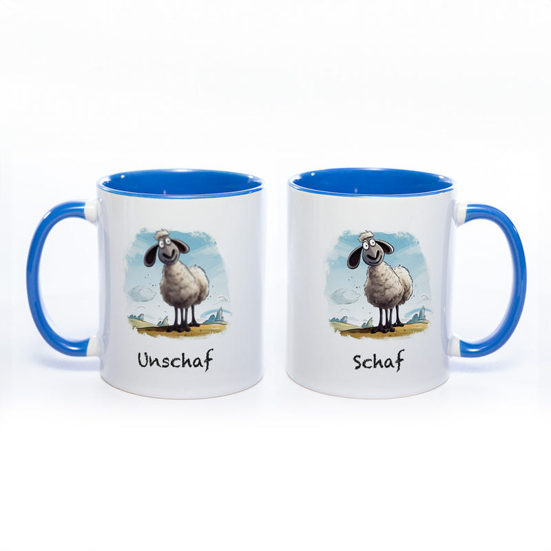 Lustige Motiv - Tasse Schaf Unschaf  - spülmaschinenfest