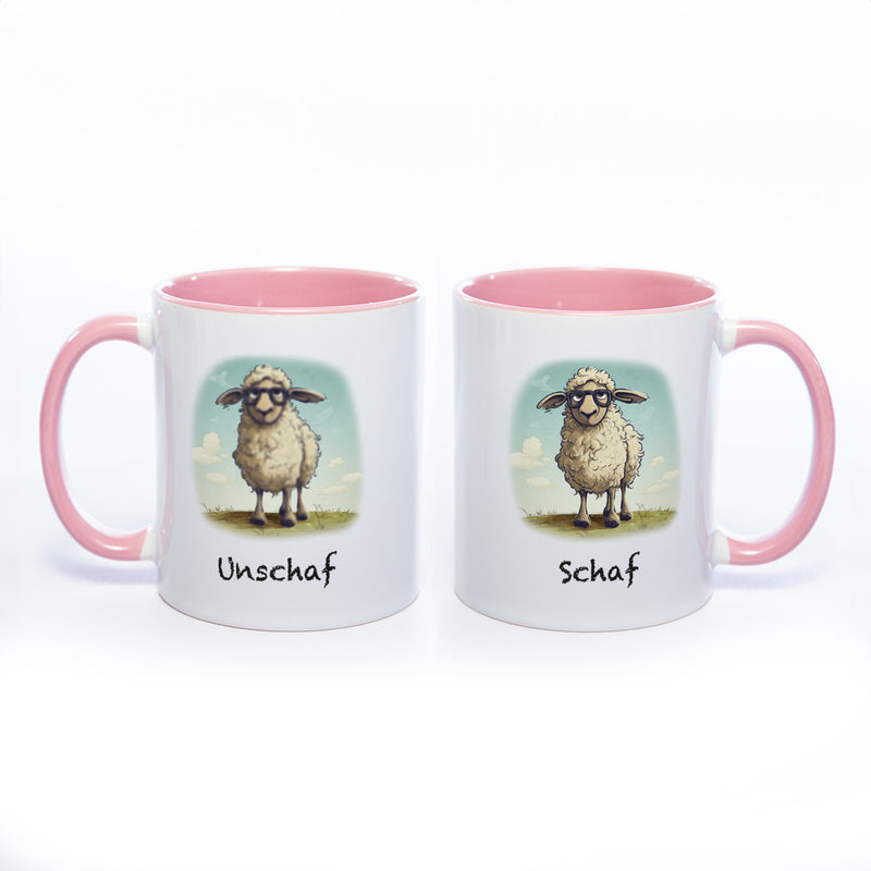 Lustige Motiv - Tasse Schaf Unschaf  - spülmaschinenfest