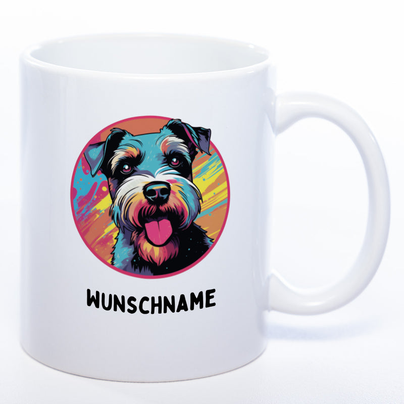 Mug Art Tasse mit Schnauzer Motiv  & wahlweise mit NAME - Kaffeetasse StickyWorld Exclusive