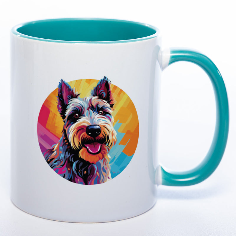 Hundetasse Scotchterrier 1 mit Wunschname in petrol